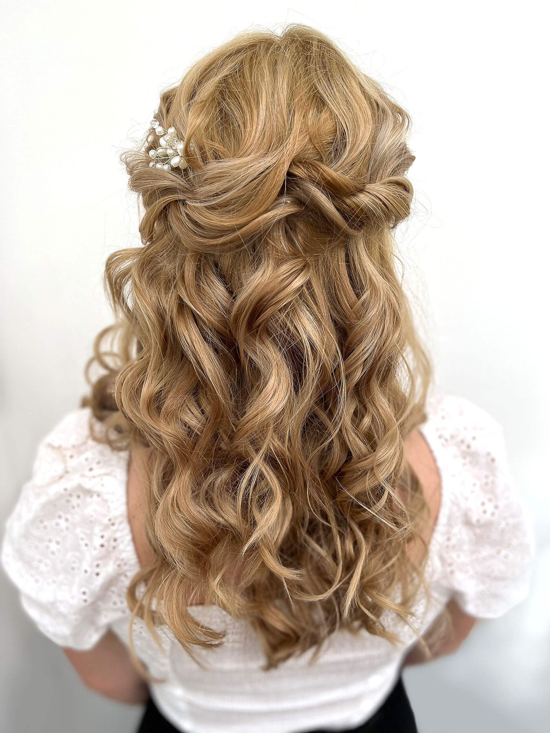 Beautiful blond hair.